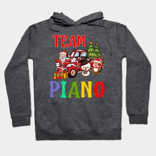 Team Piano Santa And Reindeer Christmas Hoodie